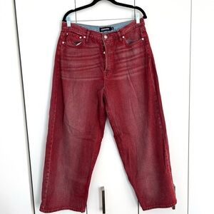 EB DENIM Red Baggy Dario Jeans